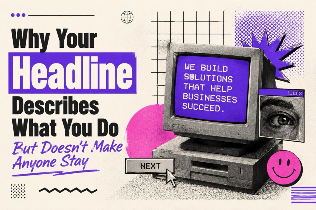 why your headline describes what you do but doesn't make anyone stay large